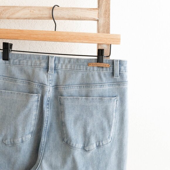 Soft Surroundings Catalina Women’s Sz 14 Jeans Light Wash Cutout Cropped Raw Hem - Picture 7 of 7